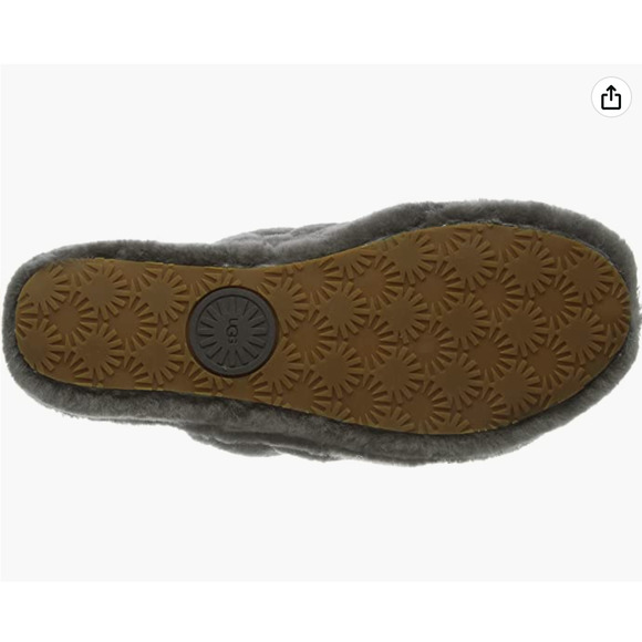 NIB UGG Women's Fluff Yeah Slide Slipper Charcoal Gray - Picture 4 of 5